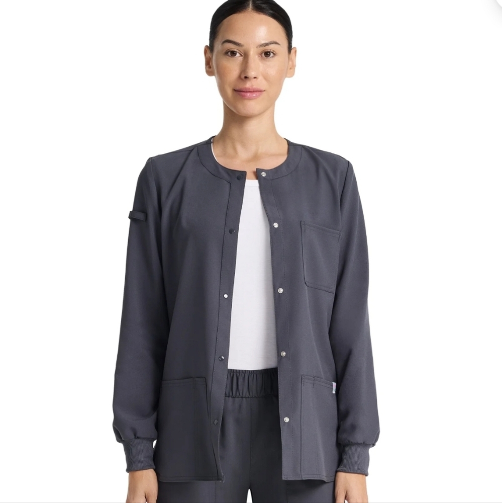 Scrubstar Women's Plus Stretch Snap Warm-up Jacket